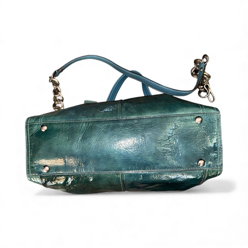 Gorgeous 2010 ELLA Limited Edition Two Tone Teal Patent Leather Large Carryall - Picture 5 of 9